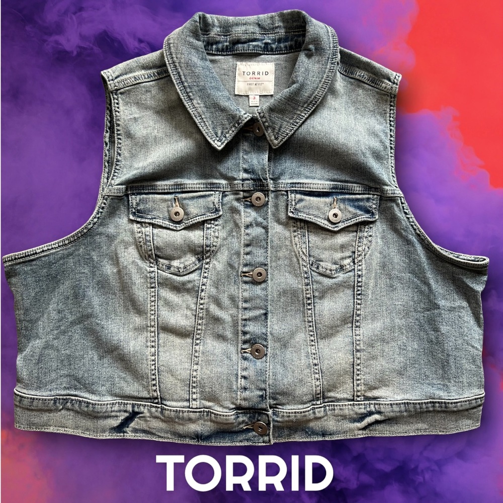 Torrid : cropped denim vest